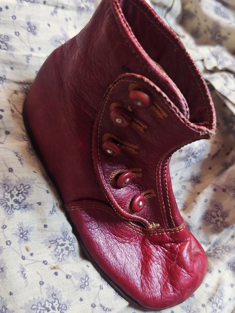 Antique authentic late 1800s Handmade Leather baby Boot Shoe